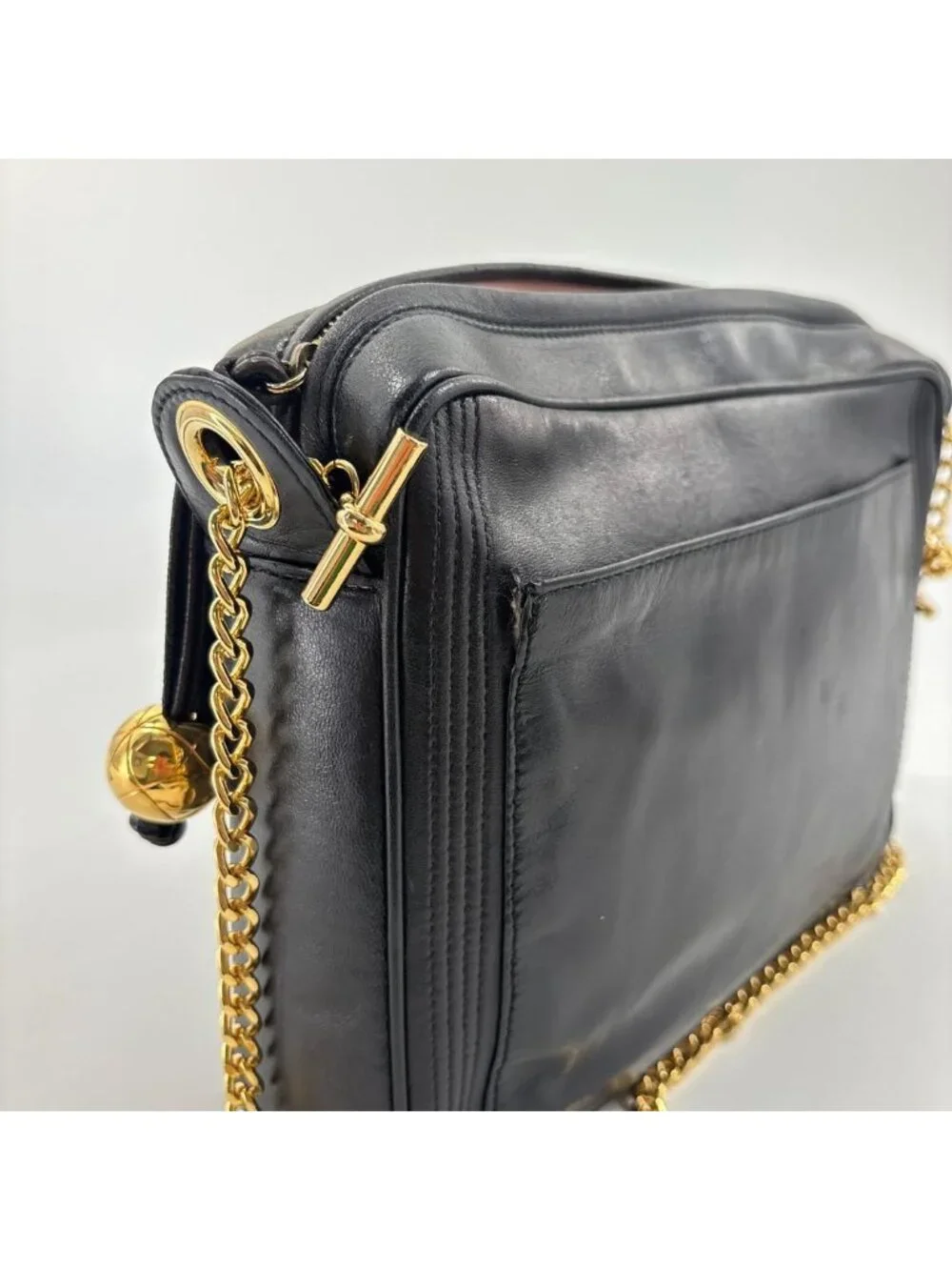 Chanel Lambskin CC Logo Shoulder Bag Black
